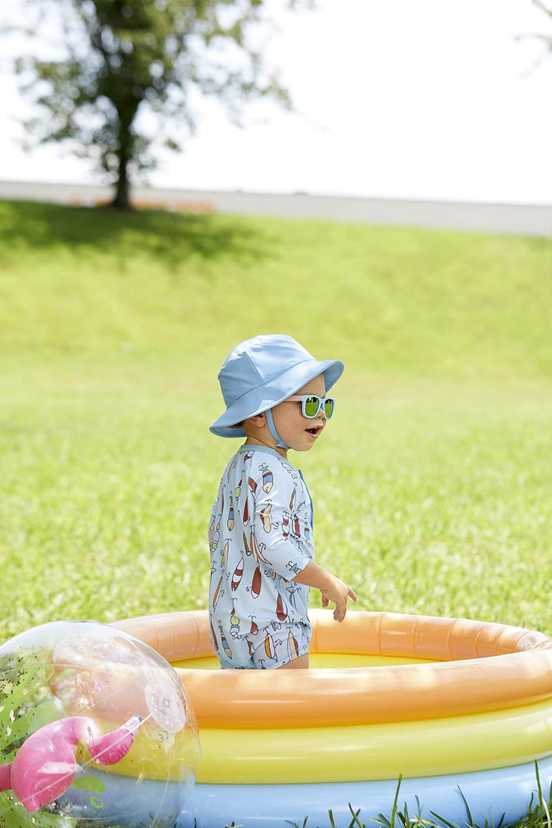 MudPie Baby-Boys Baby Boys Rashguard Swimsuit and Hat Set - Image 3